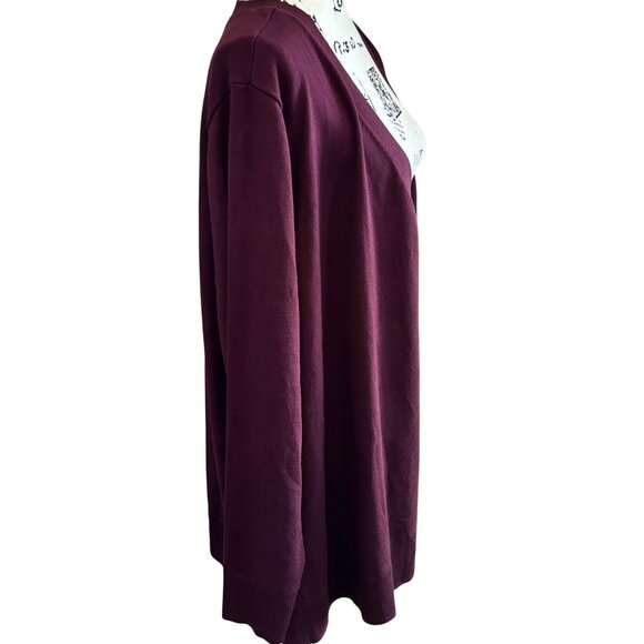 Lane Bryant Women's Size 22/24 Burgundy Red Open Front Cardigan NWT - Picture 4 of 7